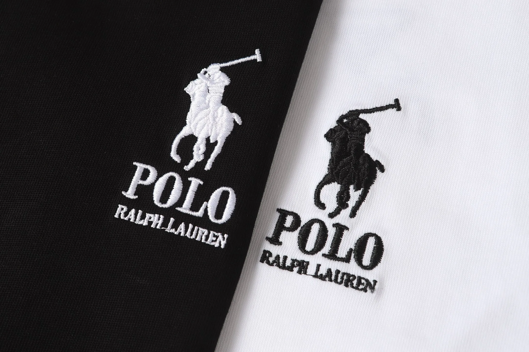 P140 💰 Actual pictures [High-end quality] Code: 8910# Color: Black White Size: S to XXL 2026ss New Ralph Lauren 320g customized fabric Round neck short sleeves Special embroidery Burnt patch Loose version for men and women